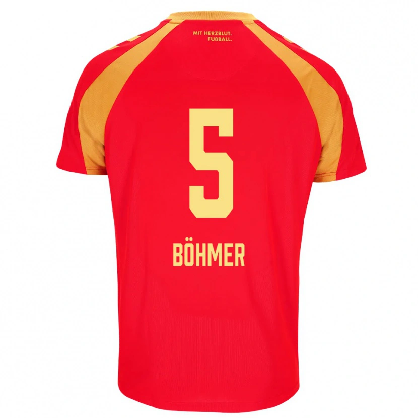 Danxen Børn Tim Böhmer #5 Rød Orange Sort Udebane Spillertrøjer 2026/27 Trøje T-Shirt