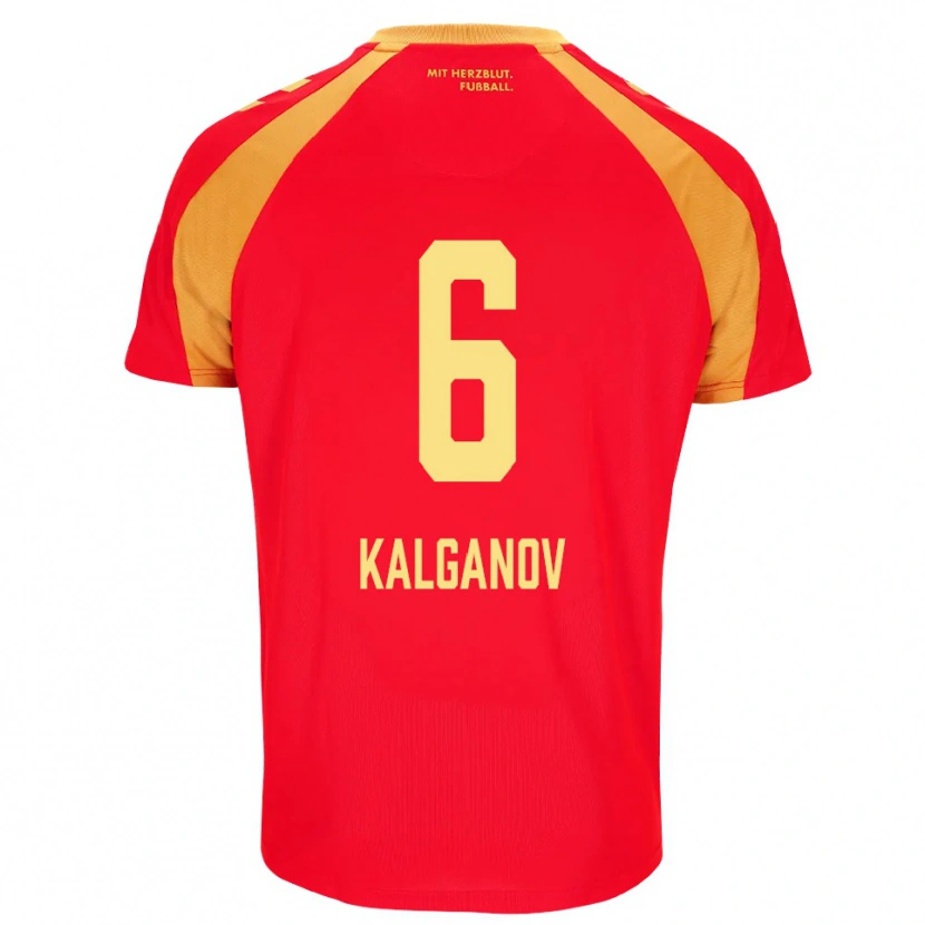 Danxen Børn Levin Kalganov #6 Rød Orange Sort Udebane Spillertrøjer 2026/27 Trøje T-Shirt