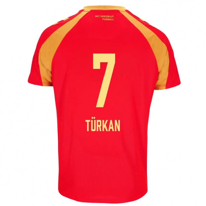 Danxen Børn Semih Türkan #7 Rød Orange Sort Udebane Spillertrøjer 2026/27 Trøje T-Shirt