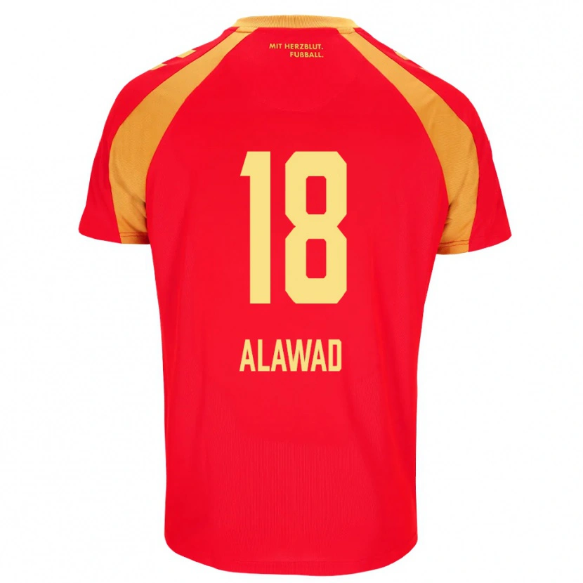 Danxen Børn Ali Alawad #18 Rød Orange Sort Udebane Spillertrøjer 2026/27 Trøje T-Shirt