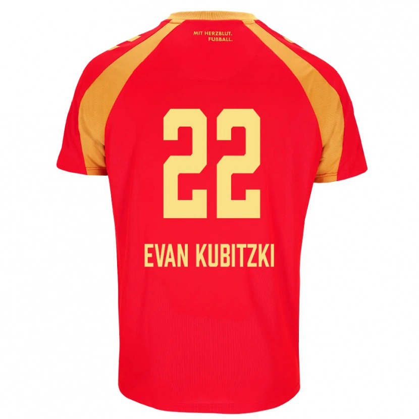 Danxen Børn Jaden Evan Kubitzki #22 Rød Orange Sort Udebane Spillertrøjer 2026/27 Trøje T-Shirt