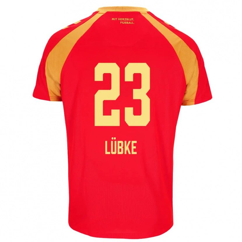 Danxen Børn Jesper Lübke #23 Rød Orange Sort Udebane Spillertrøjer 2026/27 Trøje T-Shirt