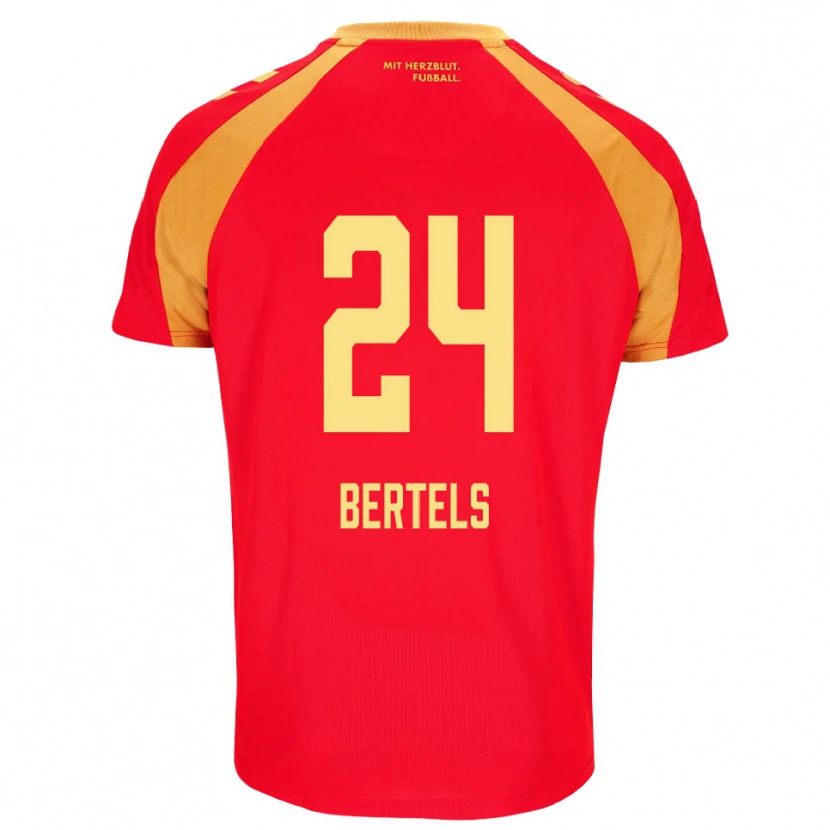 Danxen Børn Felix Bertels #24 Rød Orange Sort Udebane Spillertrøjer 2026/27 Trøje T-Shirt