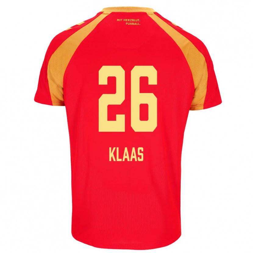 Danxen Børn Sebastian Klaas #26 Rød Orange Sort Udebane Spillertrøjer 2026/27 Trøje T-Shirt