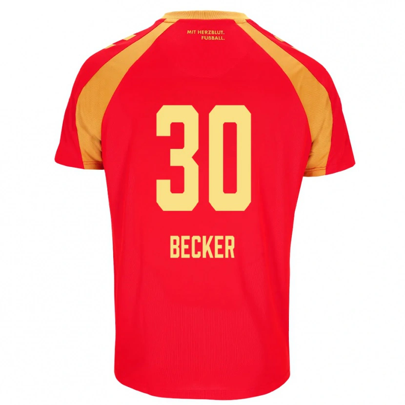 Danxen Børn Mark Becker #30 Rød Orange Sort Udebane Spillertrøjer 2026/27 Trøje T-Shirt