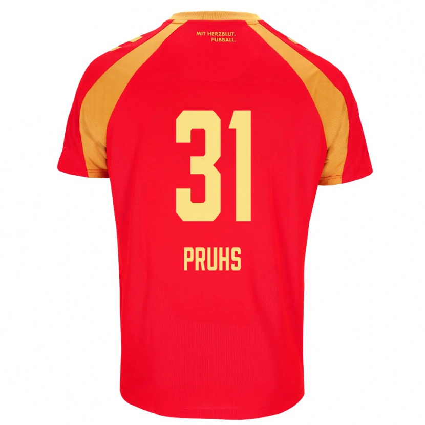 Danxen Børn Florian Pruhs #31 Rød Orange Sort Udebane Spillertrøjer 2026/27 Trøje T-Shirt
