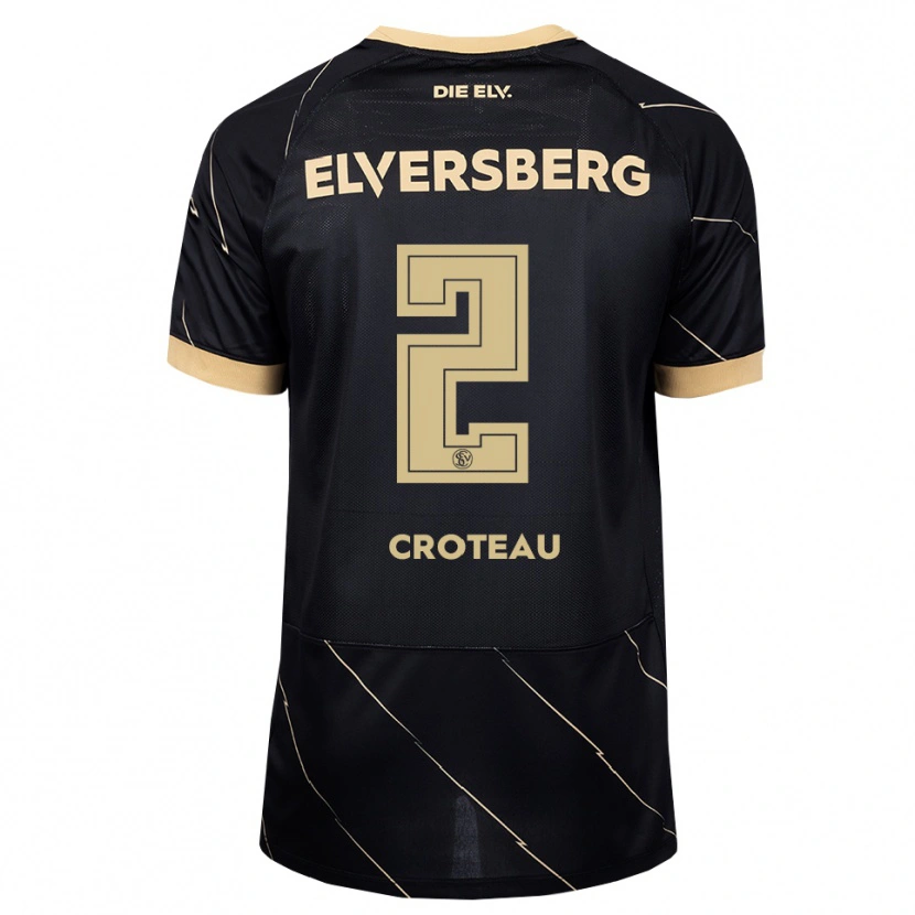 Danxen Børn Jenna Croteau #2 Sort Brun Udebane Spillertrøjer 2026/27 Trøje T-Shirt