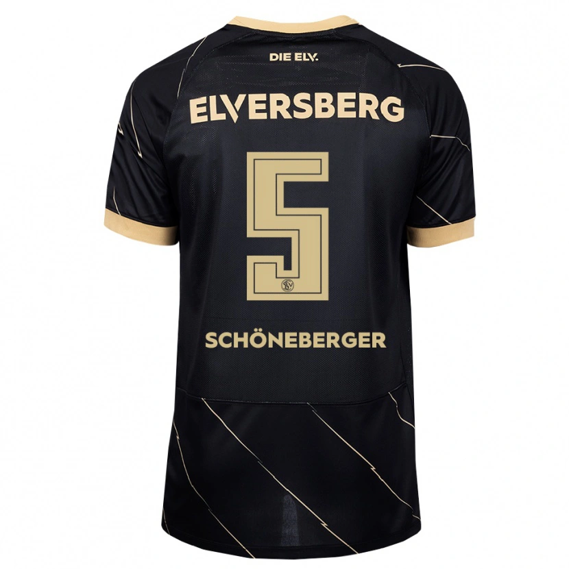 Danxen Børn Louis Schöneberger #5 Sort Brun Udebane Spillertrøjer 2026/27 Trøje T-Shirt