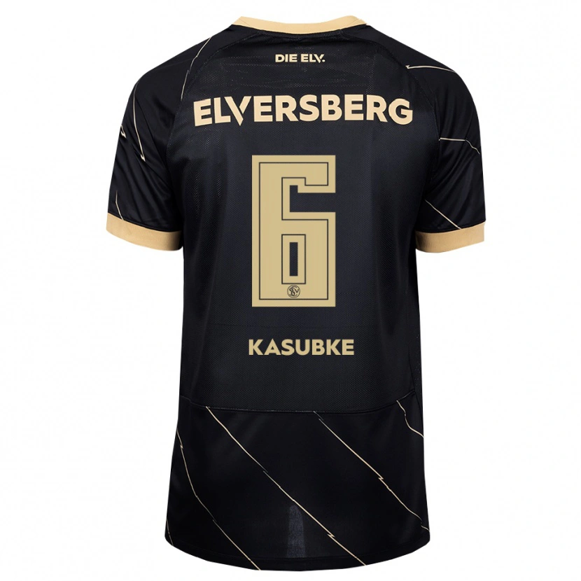 Danxen Børn Manuel Kasubke #6 Sort Brun Udebane Spillertrøjer 2026/27 Trøje T-Shirt