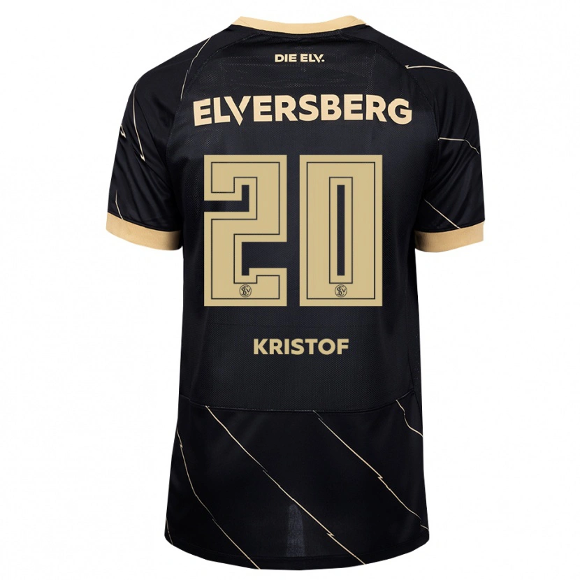 Danxen Børn Nicolas Kristof #20 Sort Brun Udebane Spillertrøjer 2026/27 Trøje T-Shirt