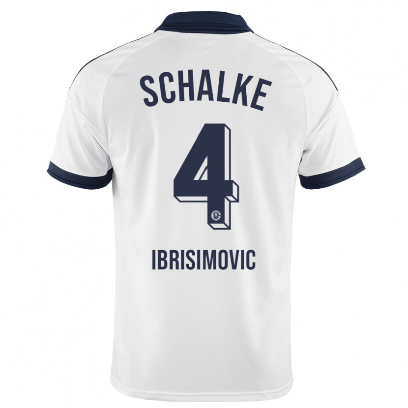Danxen Børn Amar Ibrisimovic #4 Sort Hvid Udebane Spillertrøjer 2026/27 Trøje T-Shirt