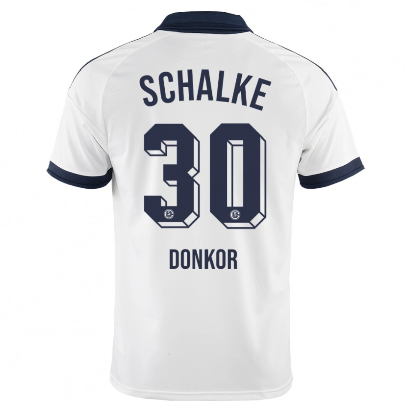 Danxen Børn Anton Donkor #30 Sort Hvid Udebane Spillertrøjer 2026/27 Trøje T-Shirt