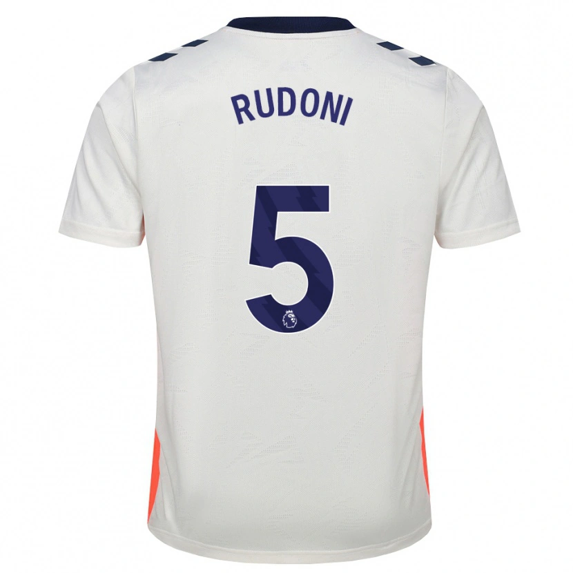 Danxen Børn Jack Rudoni #5 Hvid Orange Kongeblå Udebane Spillertrøjer 2026/27 Trøje T-Shirt