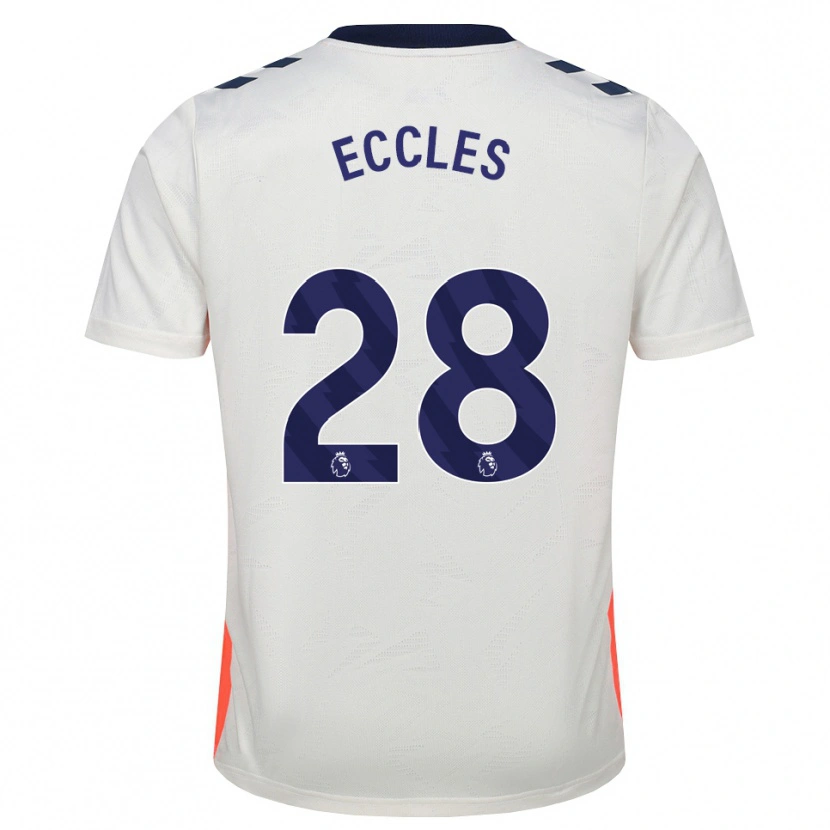Danxen Børn Josh Eccles #28 Hvid Orange Kongeblå Udebane Spillertrøjer 2026/27 Trøje T-Shirt