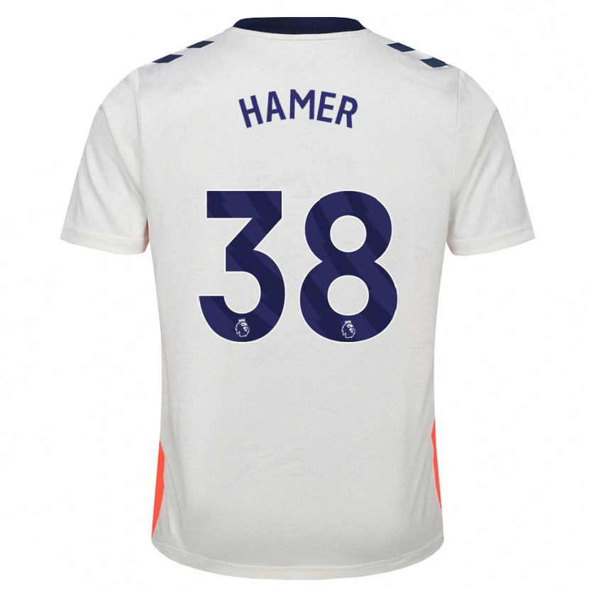 Danxen Børn Gustavo Hamer #38 Hvid Orange Kongeblå Udebane Spillertrøjer 2026/27 Trøje T-Shirt