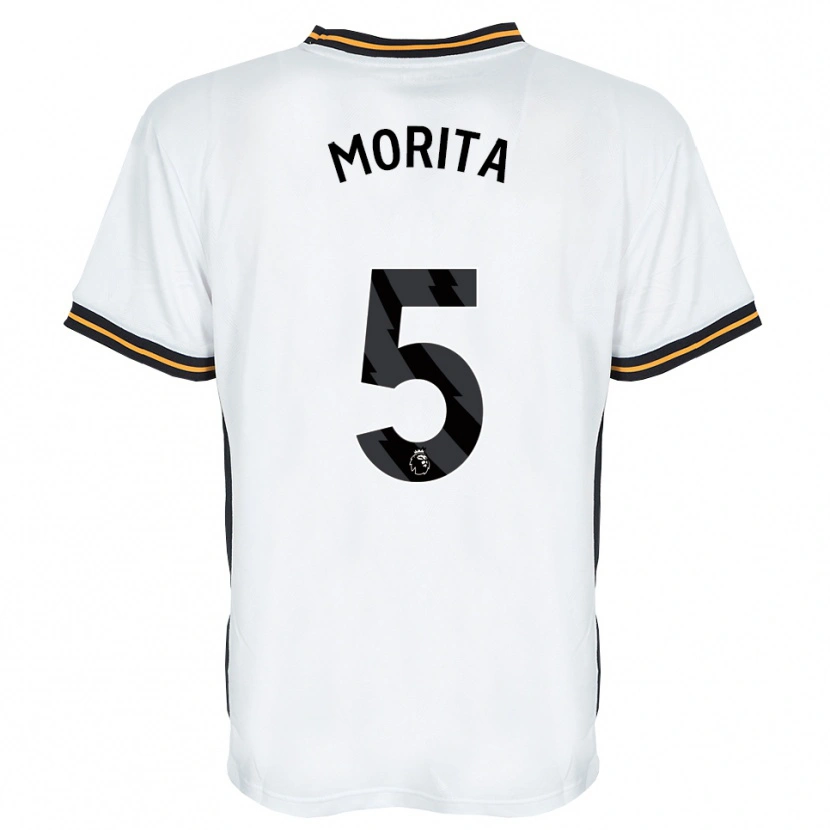 Danxen Børn Hidemasa Morita #5 Hvid Orange Sort Udebane Spillertrøjer 2026/27 Trøje T-Shirt