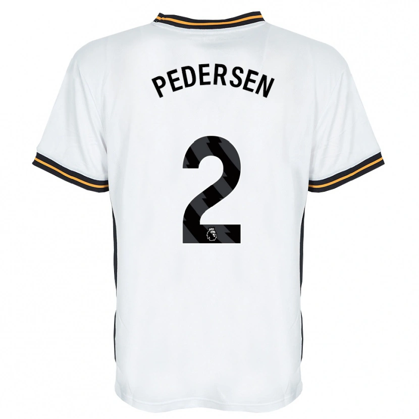Danxen Børn Eden Pedersen #2 Hvid Orange Sort Udebane Spillertrøjer 2026/27 Trøje T-Shirt