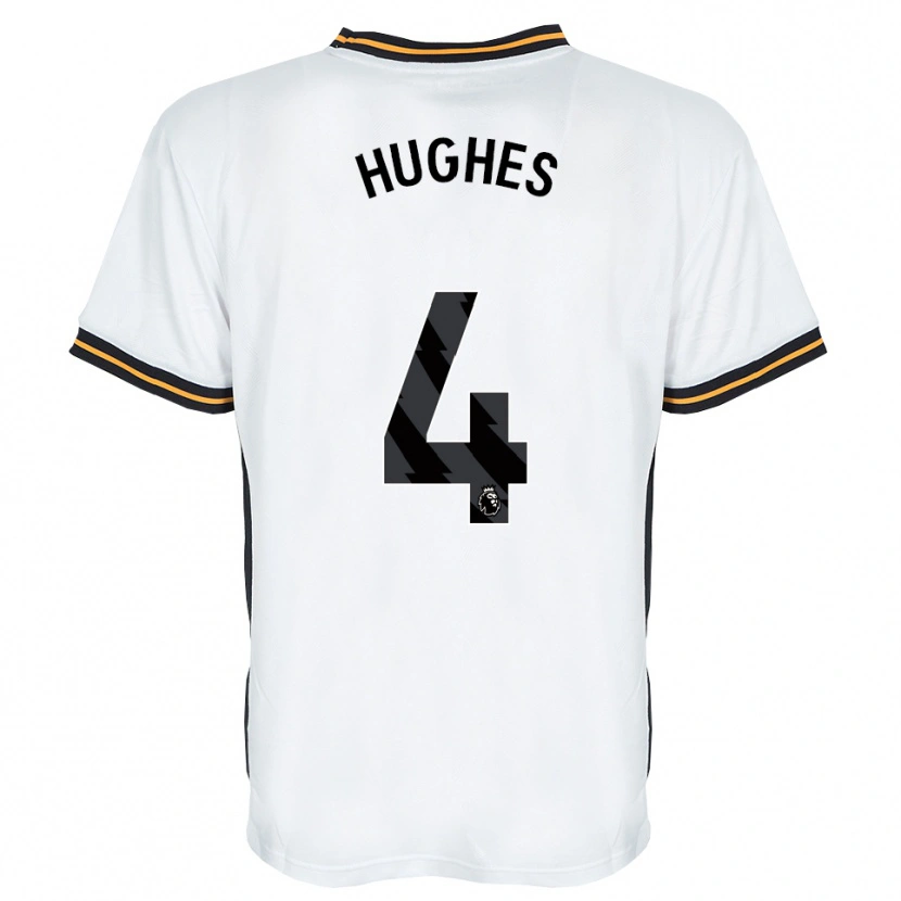 Danxen Børn Charlie Hughes #4 Hvid Orange Sort Udebane Spillertrøjer 2026/27 Trøje T-Shirt
