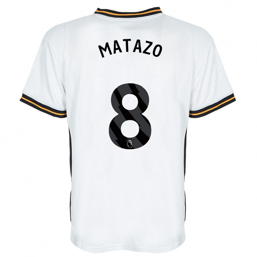 Danxen Børn Eliot Matazo #8 Hvid Orange Sort Udebane Spillertrøjer 2026/27 Trøje T-Shirt