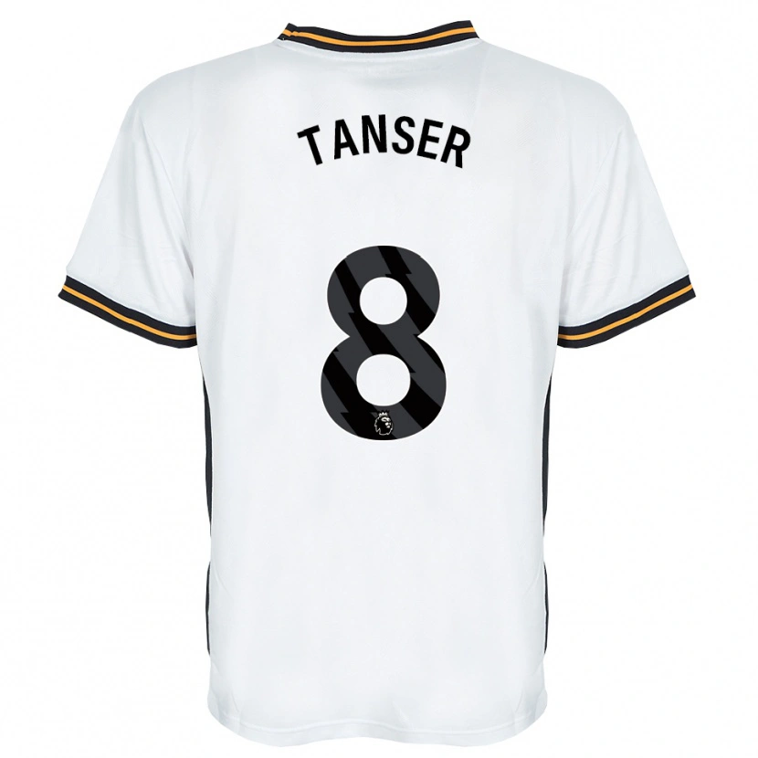Danxen Børn Ellie Tanser #8 Hvid Orange Sort Udebane Spillertrøjer 2026/27 Trøje T-Shirt