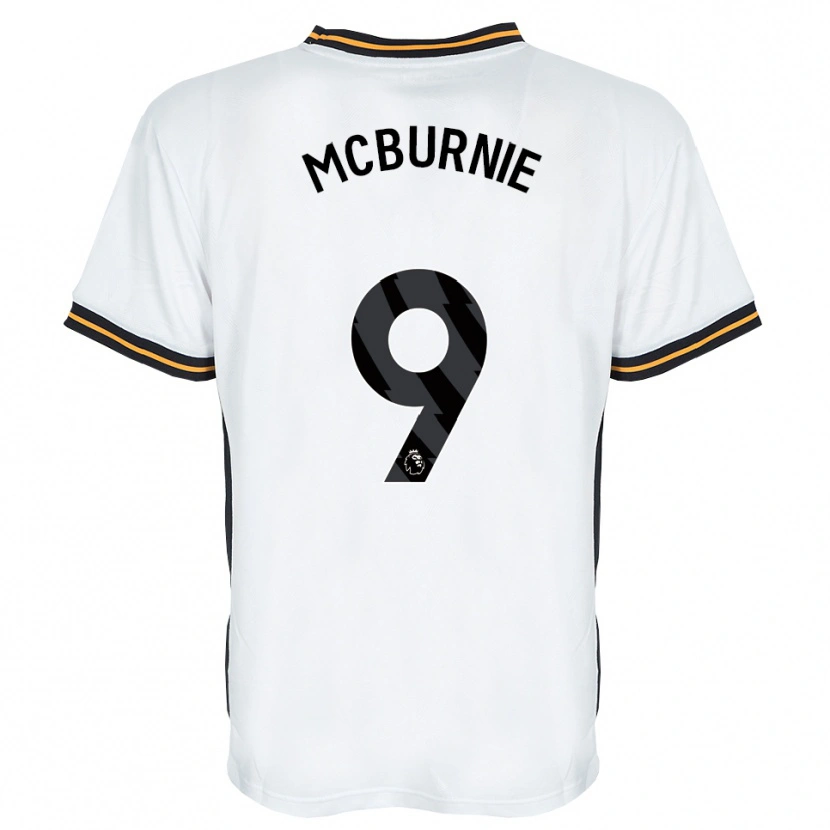 Danxen Børn Oli Mcburnie #9 Hvid Orange Sort Udebane Spillertrøjer 2026/27 Trøje T-Shirt