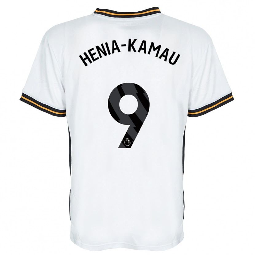 Danxen Børn Sammy Henia-Kamau #9 Hvid Orange Sort Udebane Spillertrøjer 2026/27 Trøje T-Shirt