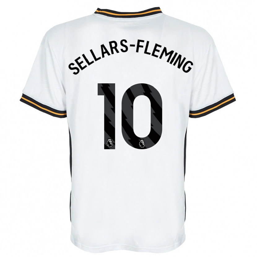 Danxen Børn Tyrell Sellars-Fleming #10 Hvid Orange Sort Udebane Spillertrøjer 2026/27 Trøje T-Shirt