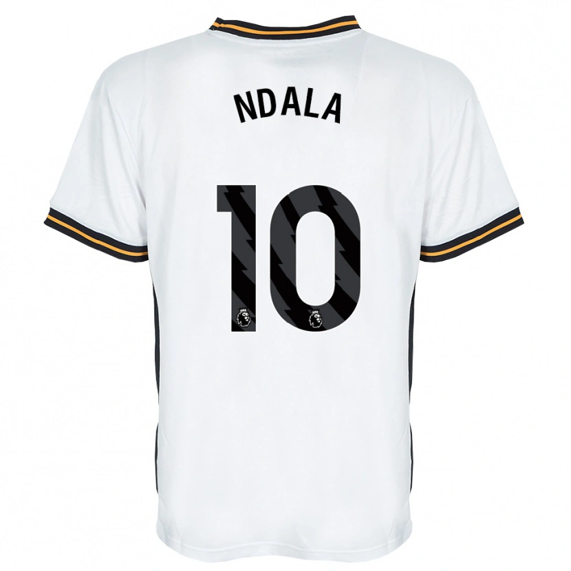 Danxen Børn Joel Ndala #10 Hvid Orange Sort Udebane Spillertrøjer 2026/27 Trøje T-Shirt