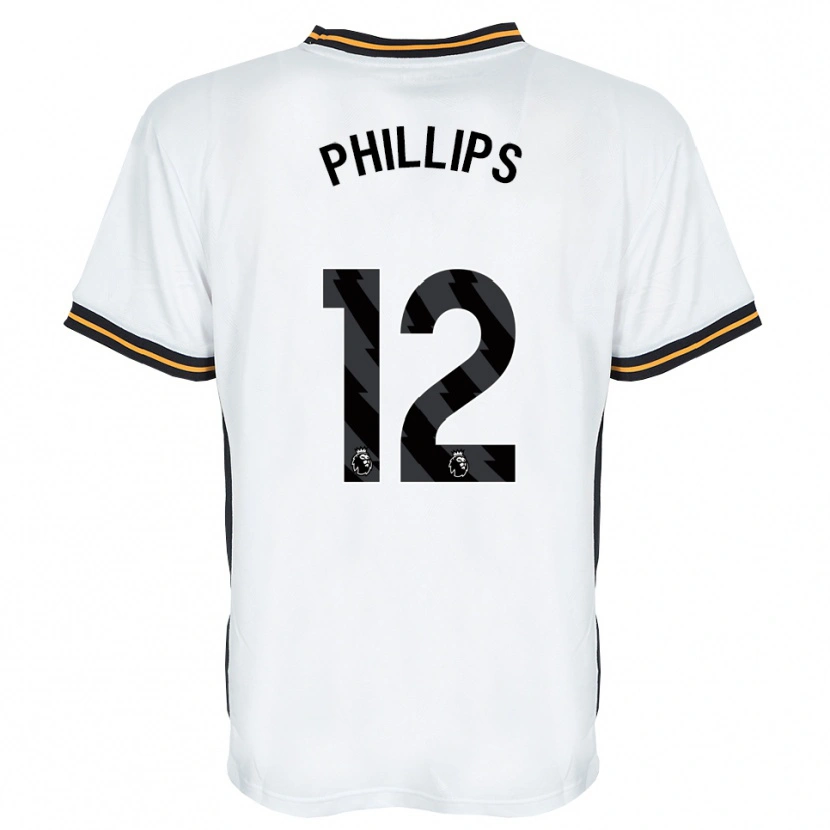 Danxen Børn Dillon Phillips #12 Hvid Orange Sort Udebane Spillertrøjer 2026/27 Trøje T-Shirt