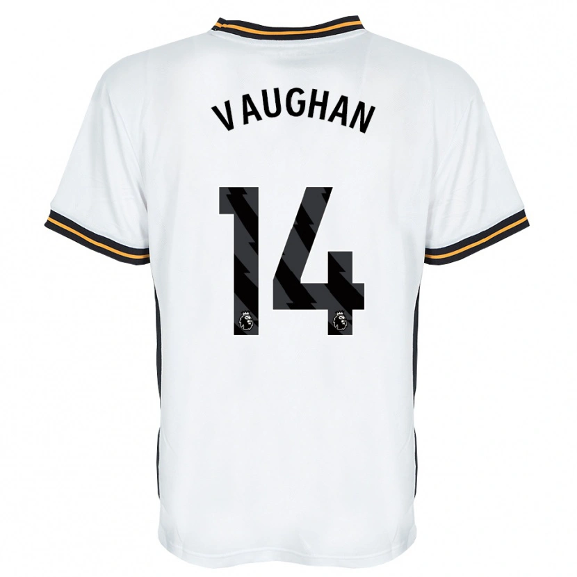 Danxen Børn Harry Vaughan #14 Hvid Orange Sort Udebane Spillertrøjer 2026/27 Trøje T-Shirt