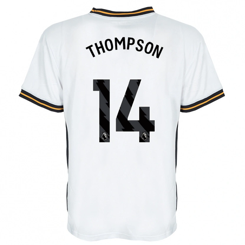 Danxen Børn Katie Thompson #14 Hvid Orange Sort Udebane Spillertrøjer 2026/27 Trøje T-Shirt