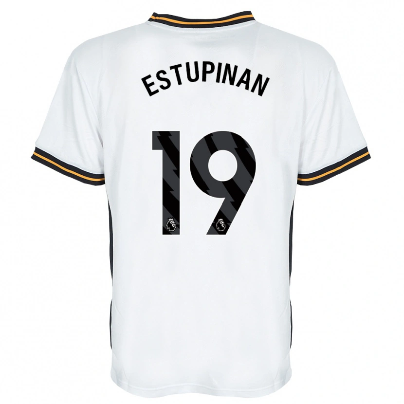 Danxen Børn Óscar Estupiñán #19 Hvid Orange Sort Udebane Spillertrøjer 2026/27 Trøje T-Shirt