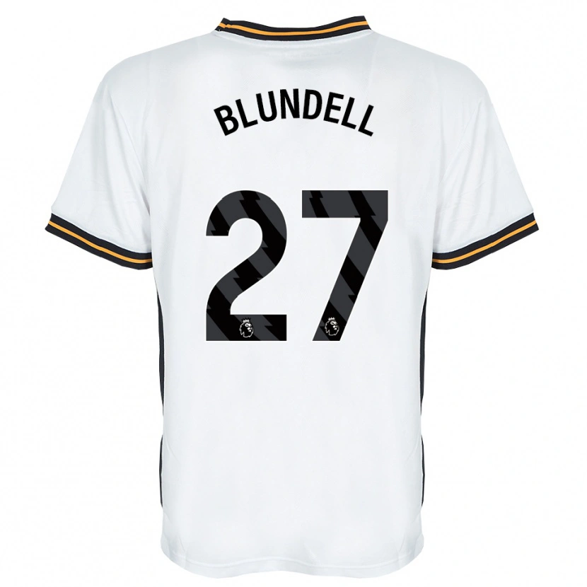 Danxen Børn Maddie Blundell #27 Hvid Orange Sort Udebane Spillertrøjer 2026/27 Trøje T-Shirt
