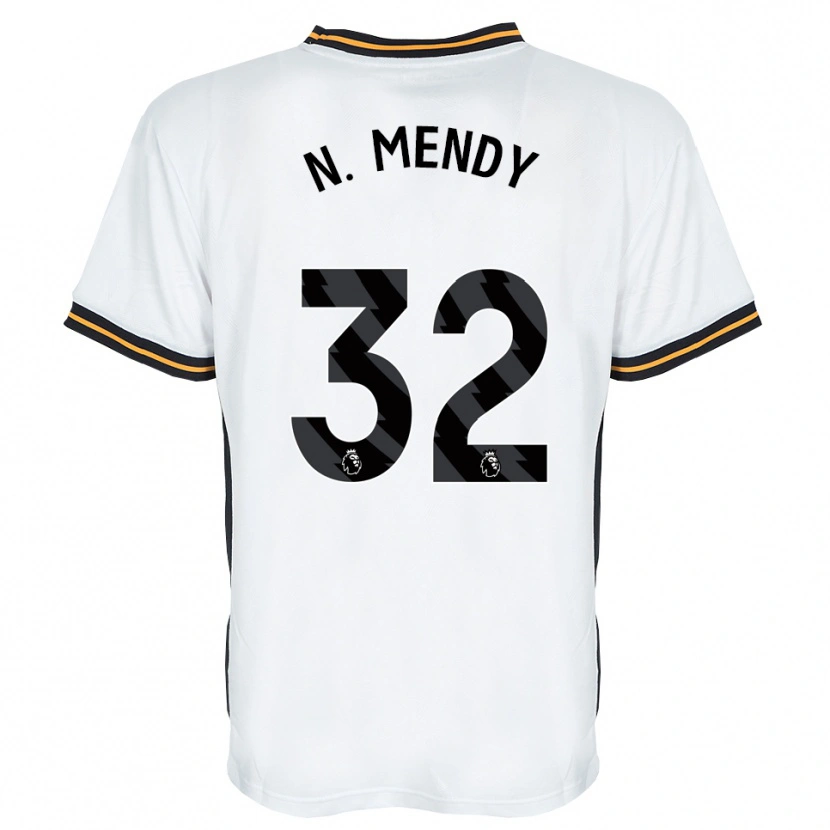 Danxen Børn Nobel Mendy #32 Hvid Orange Sort Udebane Spillertrøjer 2026/27 Trøje T-Shirt