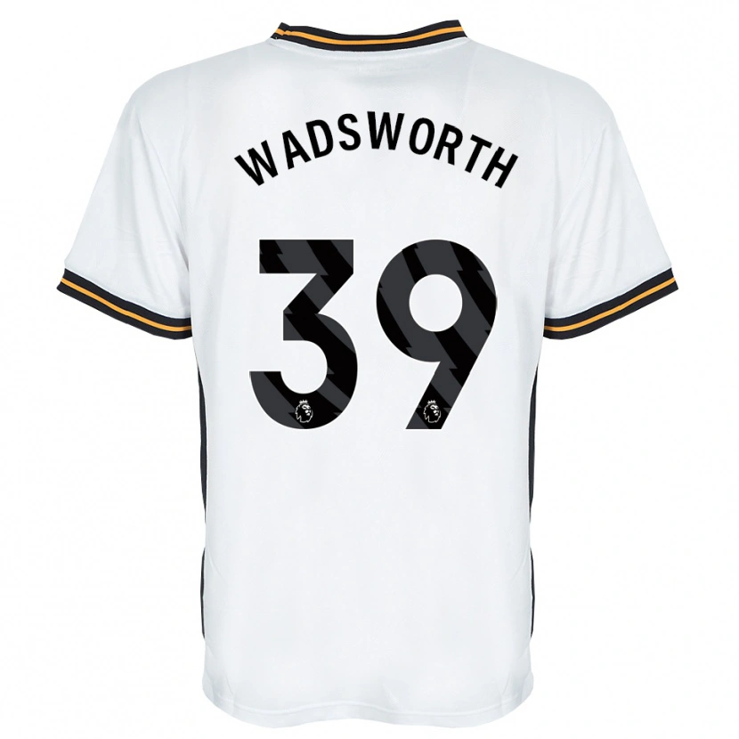 Danxen Børn Noah Wadsworth #39 Hvid Orange Sort Udebane Spillertrøjer 2026/27 Trøje T-Shirt