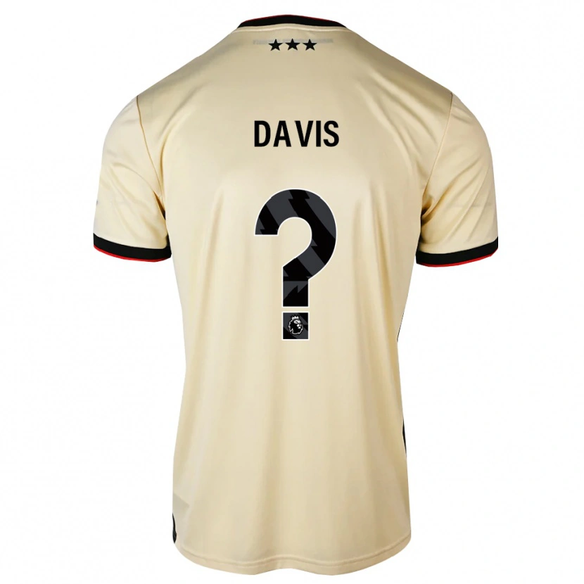 Danxen Børn Oli Davis #0 Citronchiffon Sort Rød Udebane Spillertrøjer 2026/27 Trøje T-Shirt
