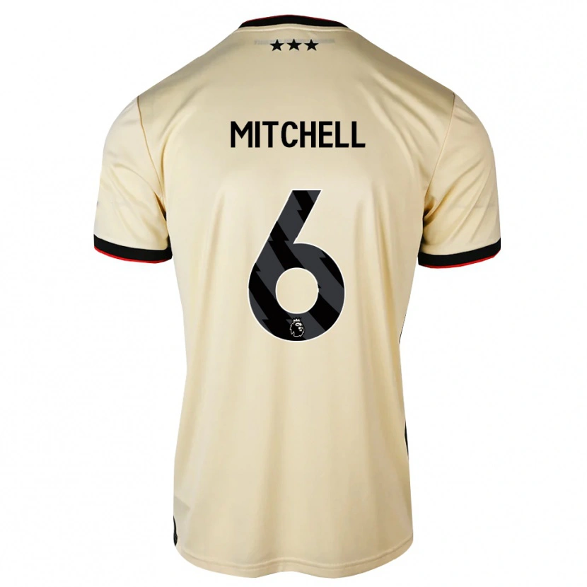 Danxen Børn Leah Mitchell #6 Citronchiffon Sort Rød Udebane Spillertrøjer 2026/27 Trøje T-Shirt