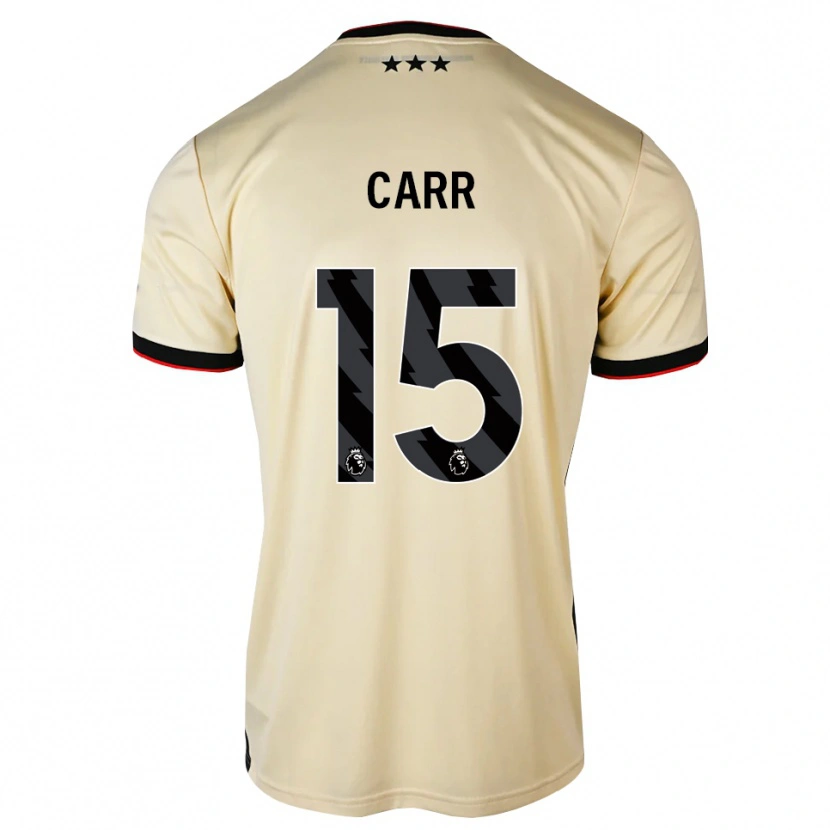 Danxen Børn Reuben Carr #15 Citronchiffon Sort Rød Udebane Spillertrøjer 2026/27 Trøje T-Shirt
