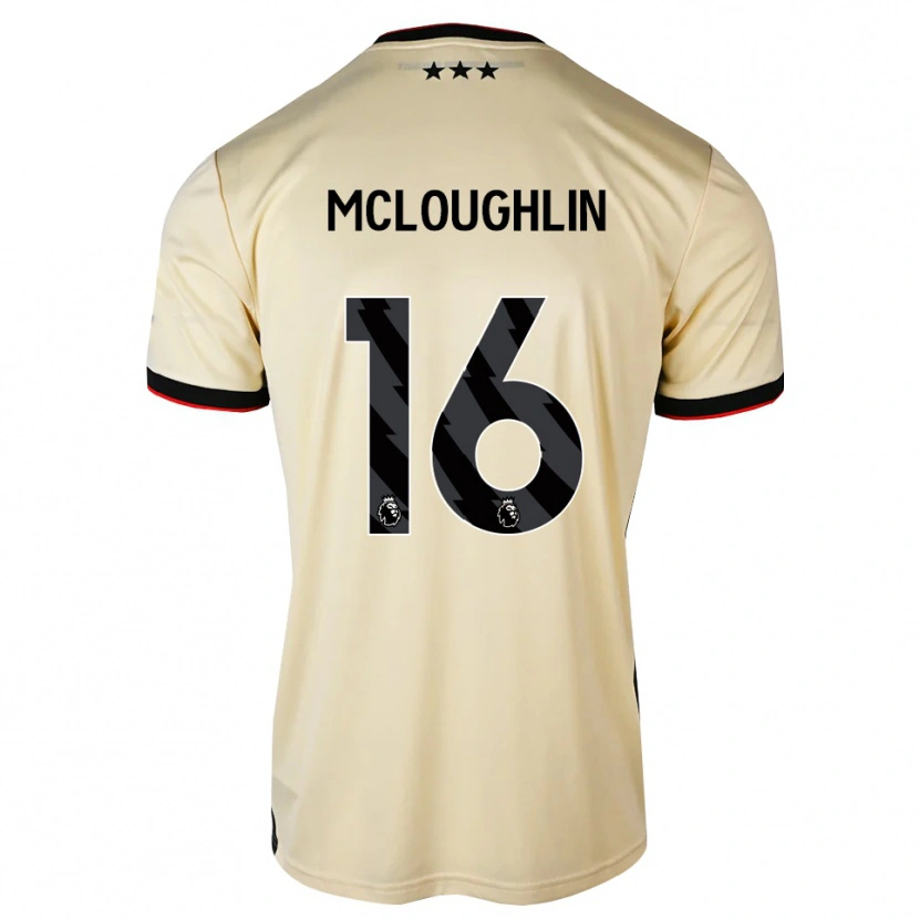 Danxen Børn Tommy Mcloughlin #16 Citronchiffon Sort Rød Udebane Spillertrøjer 2026/27 Trøje T-Shirt
