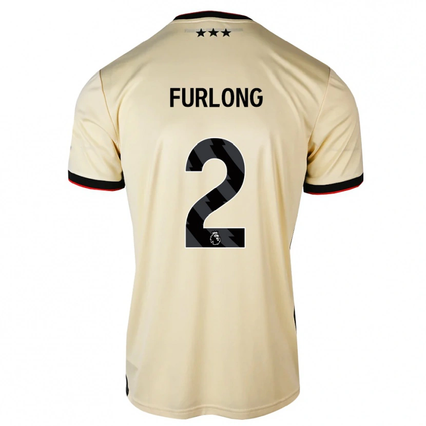 Danxen Børn Darnell Furlong #2 Citronchiffon Sort Rød Udebane Spillertrøjer 2026/27 Trøje T-Shirt
