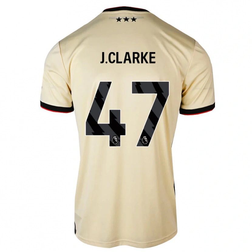 Danxen Børn Jack Clarke #47 Citronchiffon Sort Rød Udebane Spillertrøjer 2026/27 Trøje T-Shirt