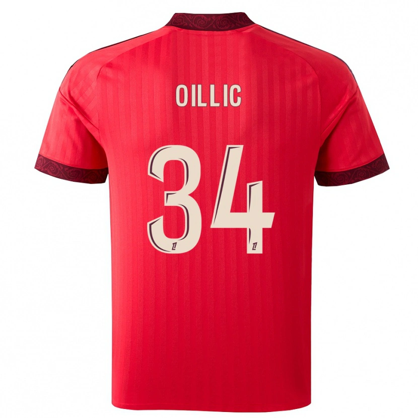 Danxen Børn Laureen Oillic #34 Burgunderrød Rød Hvid Udebane Spillertrøjer 2026/27 Trøje T-Shirt