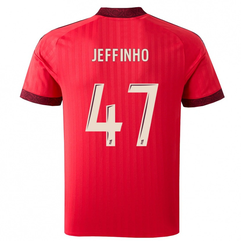Danxen Børn Jeffinho #47 Burgunderrød Rød Hvid Udebane Spillertrøjer 2026/27 Trøje T-Shirt