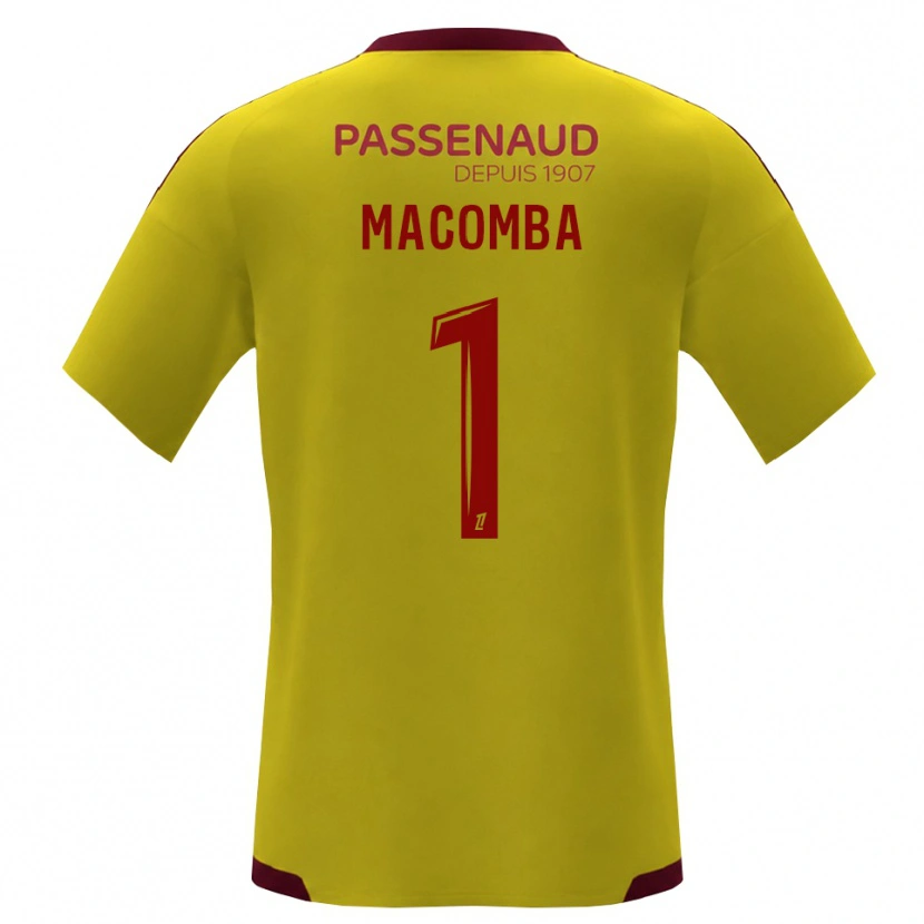 Danxen Børn Tyron Macomba #1 Gul Rød Grøn Udebane Spillertrøjer 2026/27 Trøje T-Shirt