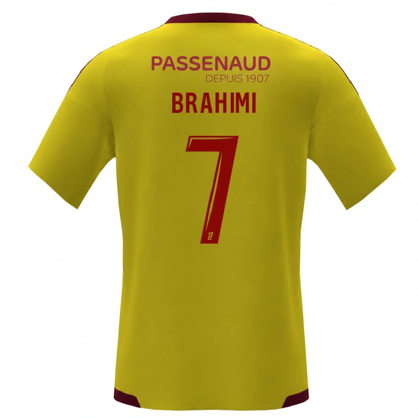 Danxen Børn Billal Brahimi #7 Gul Rød Grøn Udebane Spillertrøjer 2026/27 Trøje T-Shirt