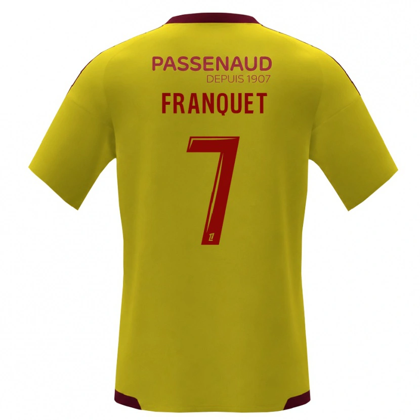Danxen Børn Tayson Franquet #7 Gul Rød Grøn Udebane Spillertrøjer 2026/27 Trøje T-Shirt