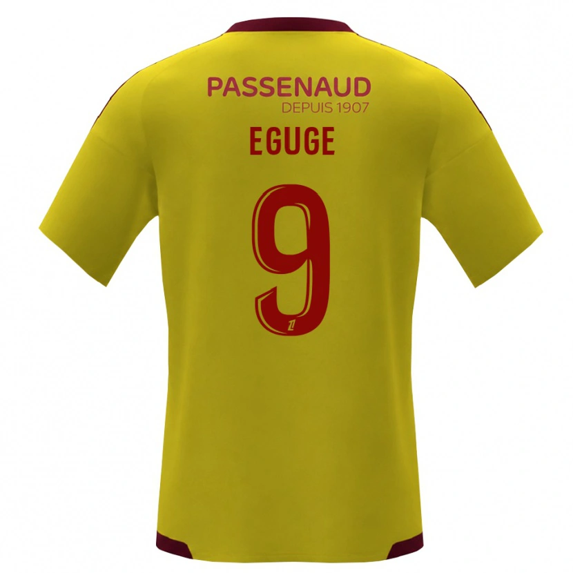 Danxen Børn Benny Eguge #9 Gul Rød Grøn Udebane Spillertrøjer 2026/27 Trøje T-Shirt