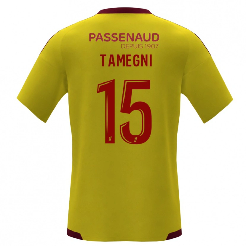 Danxen Børn Samuel Tamegni #15 Gul Rød Grøn Udebane Spillertrøjer 2026/27 Trøje T-Shirt