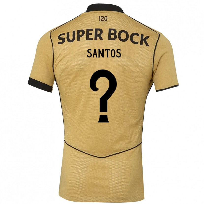 Danxen Børn Dinis Santos #0 Gyldengul Sort Udebane Spillertrøjer 2026/27 Trøje T-Shirt