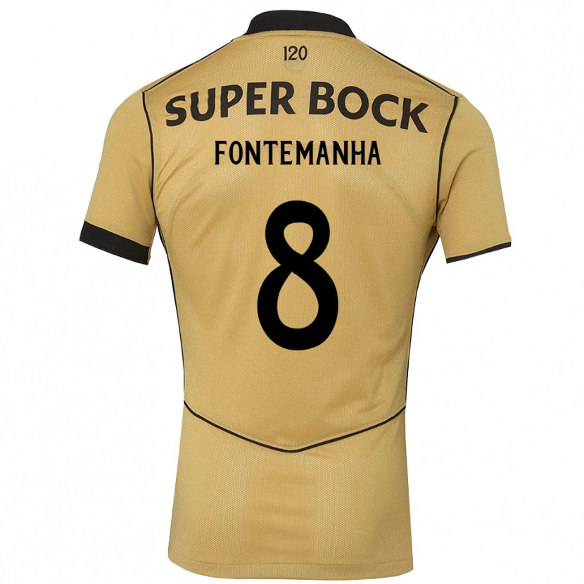 Danxen Børn Rita Fontemanha #8 Gyldengul Sort Udebane Spillertrøjer 2026/27 Trøje T-Shirt